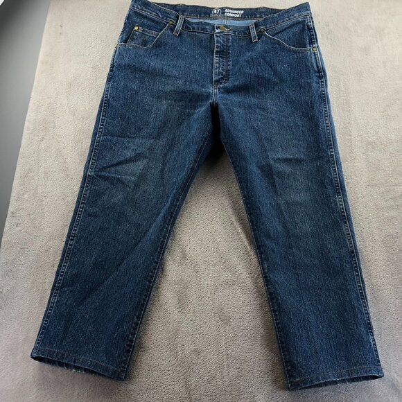 2 Wrangler Mens Jeans Size 38x30 Lot Of Two 47MWZ Blue Denim Straight Leg Casual - Picture 16 of 16